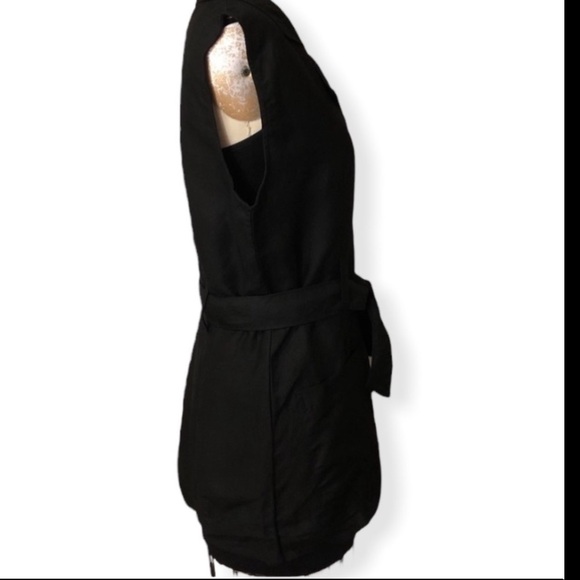 Starwear black belted Button DownShirt Vest  size M - Picture 3 of 5